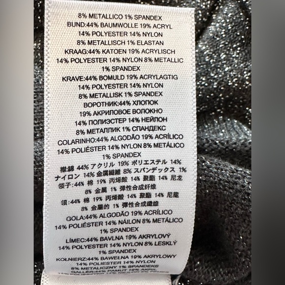 MICHAEL Michael Kors Metalic Black & Silver Cowl Neck Women’s Sweater Size XL - Picture 11 of 12